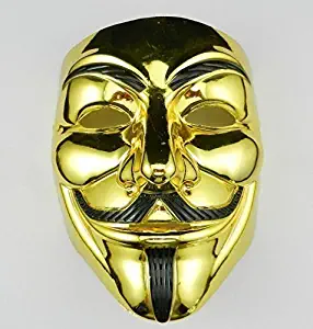 VIP Gold version V for Vendetta Mask / Anonymous / Guy Fawkes mask mask