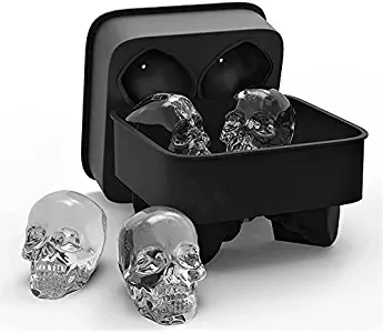 Ice Cube Trays Silicone, 3D Skull Ice Cube Mold Flexible Food Grade Ice Cube Chocolate Candy Mold Trays Gifts