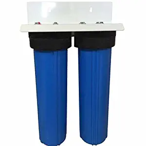 20" 2 Stage Big Blue Filter System with Carbon & Activated Alumina Filters (Removes Chlorine, Fluoride, Lead, and Arsenic)