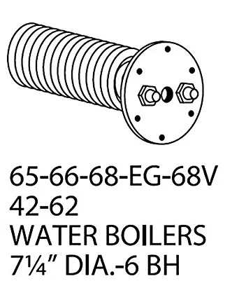 WEIL-MCLAIN 65, 66, 68, EG, 68V, 42, 62 WATER DOMESTIC TANKLESS HOT WATER COIL. 5 GPM 7-1/4" DIAMETER 6 BOLT HOLE.