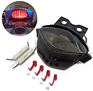 HTTMT MT036- Tail Brake Light Compatible with 2006-2008 Kawasaki Ninja 650R Ex650 Er-6F Smoke