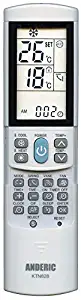 Anderic KTN828 Universal Mini-Split Air Conditioner Remote Control - Works Most Major Brands: Lennox, Samsung, Kenmore, Toshiba, Sanyo, Haier, Mitsubishi, Frigidaire, Hitachi, LG, Panasonic, Sharp