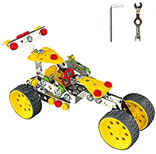 DIY Metal Model Building Kit Build and Play Toy Set STEM Learning Sets Erector Sets Kids Toys (Racing Car)