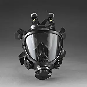 3M FR-7800B-M Black Medium Butyl Rubber Full Mask Facepiece Respirator - DIN Connection - 051131-91535 [PRICE is per EACH]