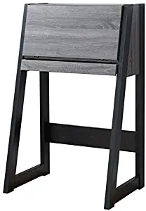 Furniture of America Vic Modern Wood Secretary Desk in Distressed Gray and Black