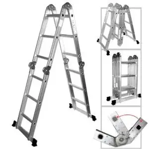 XtremepowerUS Aluminum Multi-Purpose Folding Ladder (12.5' W/Platform)