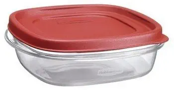 Rubbermaid 1777086 3 Cup Square Chili Red Easy Find Container