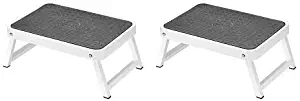 Hailo 4440-701 OneStep Folding Step Stool with Rubber Anti Slip Platform for Extra Stability, White (2-(Pack))