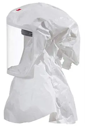 3M S-433L-5 Medium/Large Polypropylene S-Series Versaflo White Hood with Integrated Head Suspension (for Use with Certain Powered Air Purifying and Supplied Air Respirator Systems), 39.884 fl. oz.