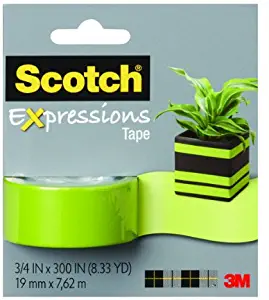 3m C214-Grn 3/4 X 300 Lime Green Scotch Expressions Removable Tape