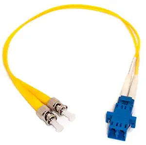 1ft Fiber Optic Adapter Cable LC (Female) to ST (Male) Singlemode 9/125 Duplex