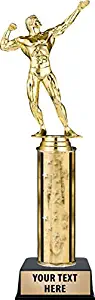 Crown Awards Bodybuilding Male Trophies, Gold Stars Bodybuiliding Male Trophy with Custom Engraving Prime