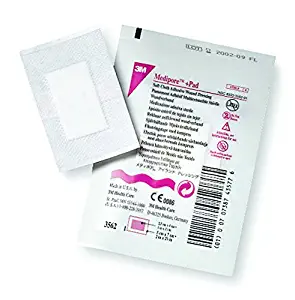 3M Medipore +Pad Soft Cloth Adhesive Wound Dressing, 6" x 6", 25/Bx, 3M 3568