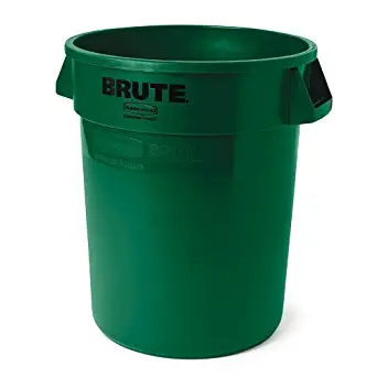 Rubbermaid Commercial Products Brute Trash Can, 10 Gallon, Dark Green, FG261000DGRN