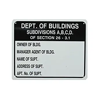 8" X 10""N.Y.C. Department of Buildings - ABCD" Metal Sign