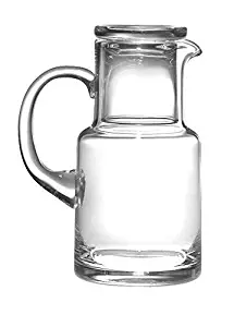 Barski - European Quality Glass - 2 Piece Water Set -Bedside Night Water Carafe / Desktop Water Carafe - With Handle - With Tumbler - Carafe is 20 oz. - Made in Europe