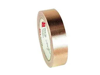 3M 1245 Non Conductive EMI Embossed Copper Shielding Adhesive Tape, 4 mil Thick, 18 yds Length x 1" Width