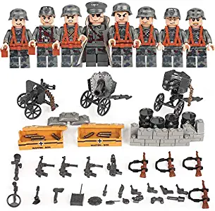 German Squad WW2 World War II Custom Soldiers 8 Minifigs Set Weapons Blitzkrieg Building Blocks Compatible