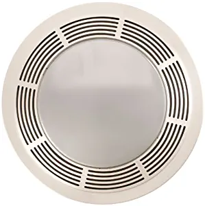Broan Round Fan and Light Combo for Bathroom and Home, White Grille with Glass Lens, 100-Watts, 3.5 Sones, 100 CFM (Renewed)