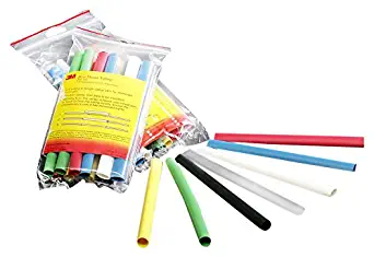 3M Heat Shrink Tubing Assortment Pack FP-301-3/32-Assort Colors, PN 36618 3/32 in, 5 Each of 7 Colors (Pack of 35)