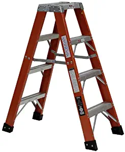 Michigan Ladder 3801-04 375 Pound Duty Rating Type 1AA Fiberglass Double Front Stepladder, 4-Foot