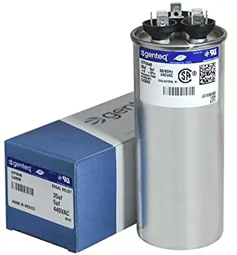 100335-06 - 35 + 5 uf MFD 440 Volt VAC - Lennox Round Dual Run Capacitor Upgrade