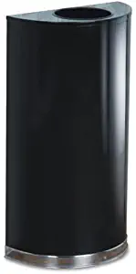 RCPSO1220PLBK - Rubbermaid Commercial 12 Gallon Half Round Steel Receptacle