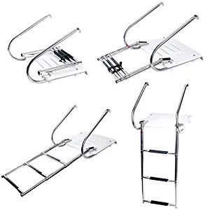 Amarine Made Boat in-Board Swim Fiberglass Platform with 3-Steps Stainless Ladder