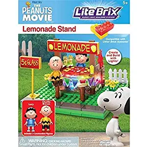 NEW Lite Brix Peanuts Movie Lemonade Stand Snoopy Building Blocks Set Figures