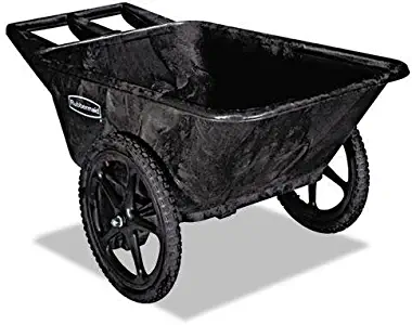 RUBBERMAID COMMERCIAL PROD 5642BLA Big Wheel Agriculture Cart, 300-lb Cap, 32-3/4 x 58 x 28-1/4, Black