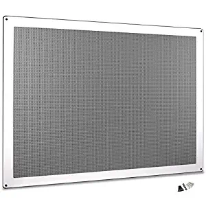 Creative QT Play-Up Wall Panel - XL Building Brick Play Wall - Pre-Assembled - Compatible with All Major Brands of Interlocking Blocks - Vertical Building Surface - Grey - 34 inch x 44 inch