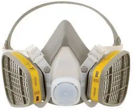 3M Medium Yellow Thermoplastic Elastomer Half Mask 5000 Series Disposable Air Purifying Respirator With 4 Point Harness