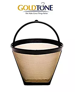 GoldTone Reusable 4 Cup #2 Cone Coffee Filter - #2 Cone Permanent Coffee Filter - fits MOST Cuisinart, Krups, and other #2 Cone Coffee Makers that use Filter Size: 4 inch top diameter 3.25 inch height