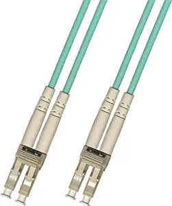 5 Meter 10Gb OM3 Multimode Duplex Fiber Optic Cable (50/125) - LC to LC - Aqua