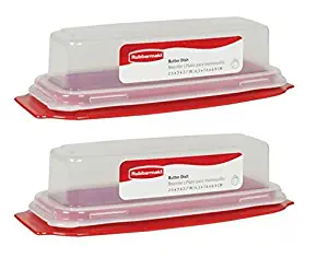 Rubbermaid - Standard Butter Dish - 7.8"x3.1"x2.1", Holds 1/4 lb, 2 Pack