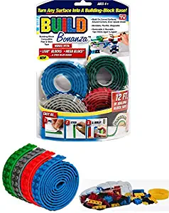 PROSPERITY DEVINE Building Blocks Base & Solid Color MICROBLOCKS in Truck-Shaped Container 80 CT ADHENSIVE Tape Works Building Block Tape Blue/Red/Grey/Green,