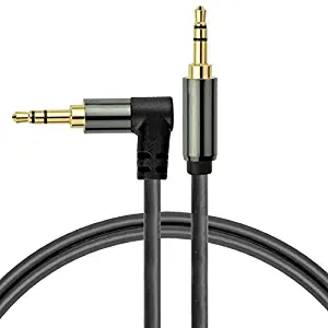 Mediabridge 3.5mm Male to Male Right Angle Stereo Audio Cable (4 Feet) - 90° Connector for Flush Connections - Step Down Design for Smartphone, Tablet & MP3 Cases - (Part# MPC-35RA-4)