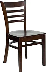 Flash Furniture HERCULES Series Ladder Back Walnut Wood Restaurant Chair