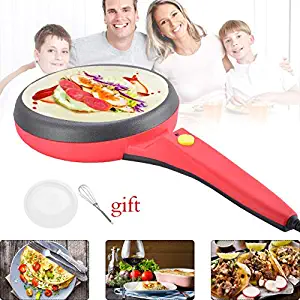 Portable Electric Crepe Maker with Non-Stick Coating，Electric Griddle Crepe Maker Automatic Temperature Control Hot Plate Cooktop for Crepes, Blintzes, Pancakes, Tortillas 1 Pack