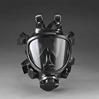 3M FR-7800B-L Black Large Butyl Rubber Full Mask Facepiece Respirator - DIN Connection - 051131-91533 [PRICE is per EACH]