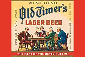 This is a label for West Bend Old Timers Lager Beer brewed by the West Bend Lithia Company in West Bend Wisconsin The claim on the label is the best of the better beers Poster Print by unknown (18 x