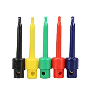 VNDEFUL 10pcs Colorful Round Single Hook Clip Test Probe for Electronic Testing