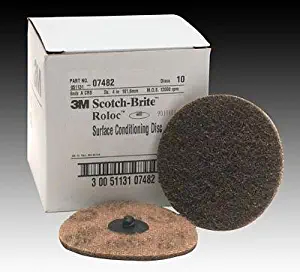 3M 7482 4" Coarse Scotch Brite Roloc Surface Conditioning Discs - 10 Per Box