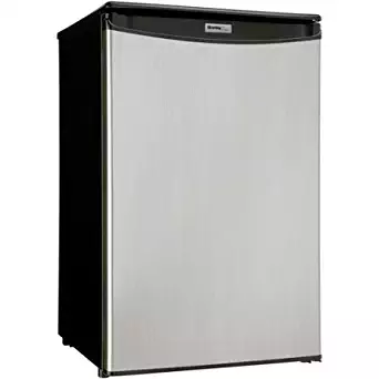 Danby Designer DAR044A5BSLDD 4.4 cu ft Automatic Defrost Compact All Refrigerator 120 volts, Spotless Silver