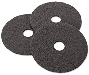 3M 08379 Low-Speed Stripper Floor Pad 7200, 17-Inch Diameter, Black, 5/Carton