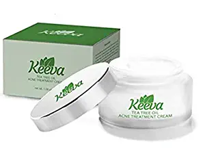 Keeva's Original Tea Tree Oil Acne Treatment Cream. Best Extra Strong Fast Acting Formula for Clearing Severe Acne From Face and Body, Gentle Enough for Sensitive Skin, Cystic & Hormonal Bacne(0.5oz)