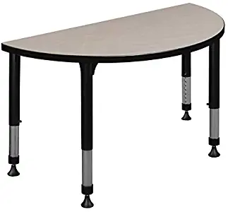 Regency Half Moon/Semi-Circle Height Adjustable Mobile Table, 36", Maple