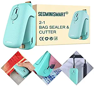 Bag Sealer, Bag Heat Sealer, Handheld Heat Sealer, 2 in 1 Heat Sealer and Cutter Portable Bag Resealer Sealer Quick Seal for Plastic Bags Food Storage Snack Fresh Bag Sealer (Battery Not Included)