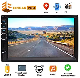 2 Din Car Radio 7 inch Touch Screen Car Stereo with GPS Navigation Bluetooth Head Unit Double Din FM Radio Receiver MP5 Player Support Screen Mirror&Steering Wheeling Control USB TF Card