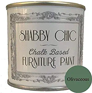 Shabby Chic Chalk Based Furniture Paint - Olivaceous 250ml - Chalked, Use on Wood, Stone, Brick, Metal, Plaster or Plastic, No Primer Needed, Made in The UK.